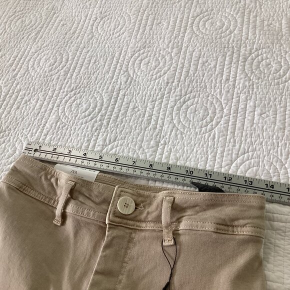 NWT Zara The Marine Straight Womens Stone Grey Pants Size 6 - Picture 7 of 14